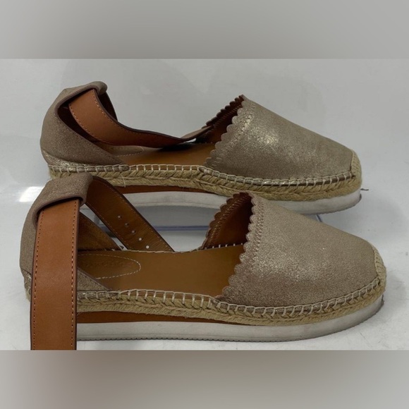 See By Chloe, size 37 EU - 6.5 US, Metallic Tan Espadrilles - Picture 1 of 6
